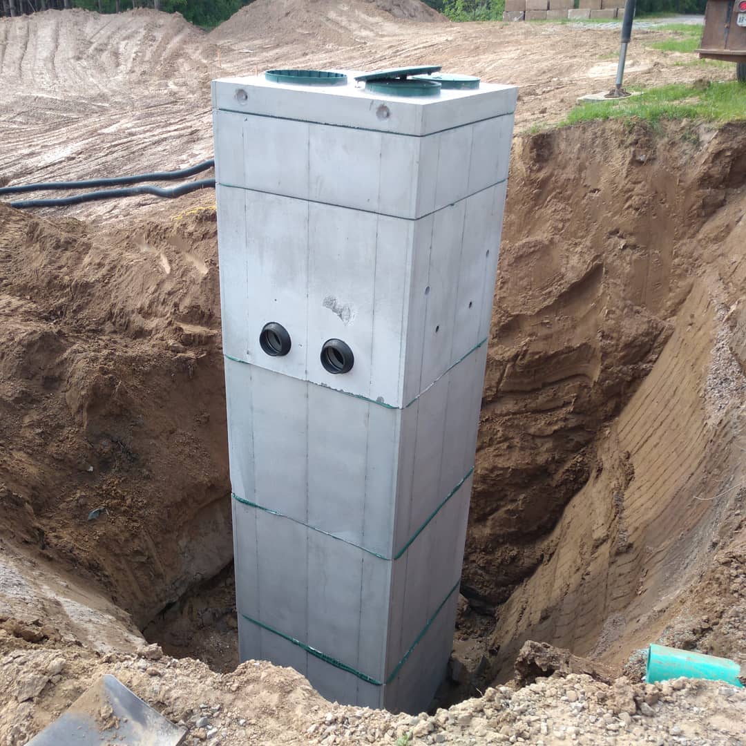 Precast concrete being used in storm sewer construction in Ancaster