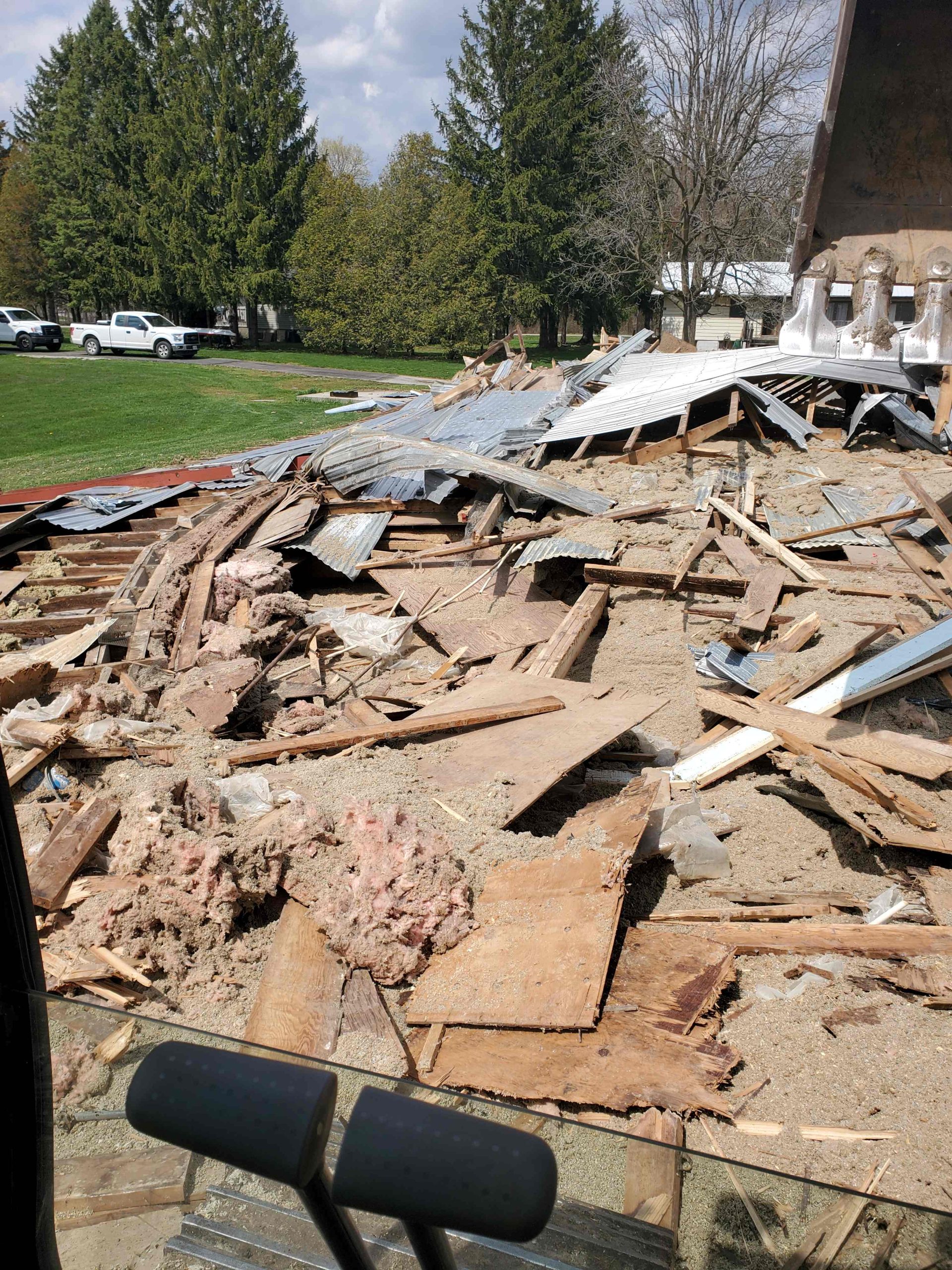 Demolished agricultural building with waste sorting and processing in Hamilton