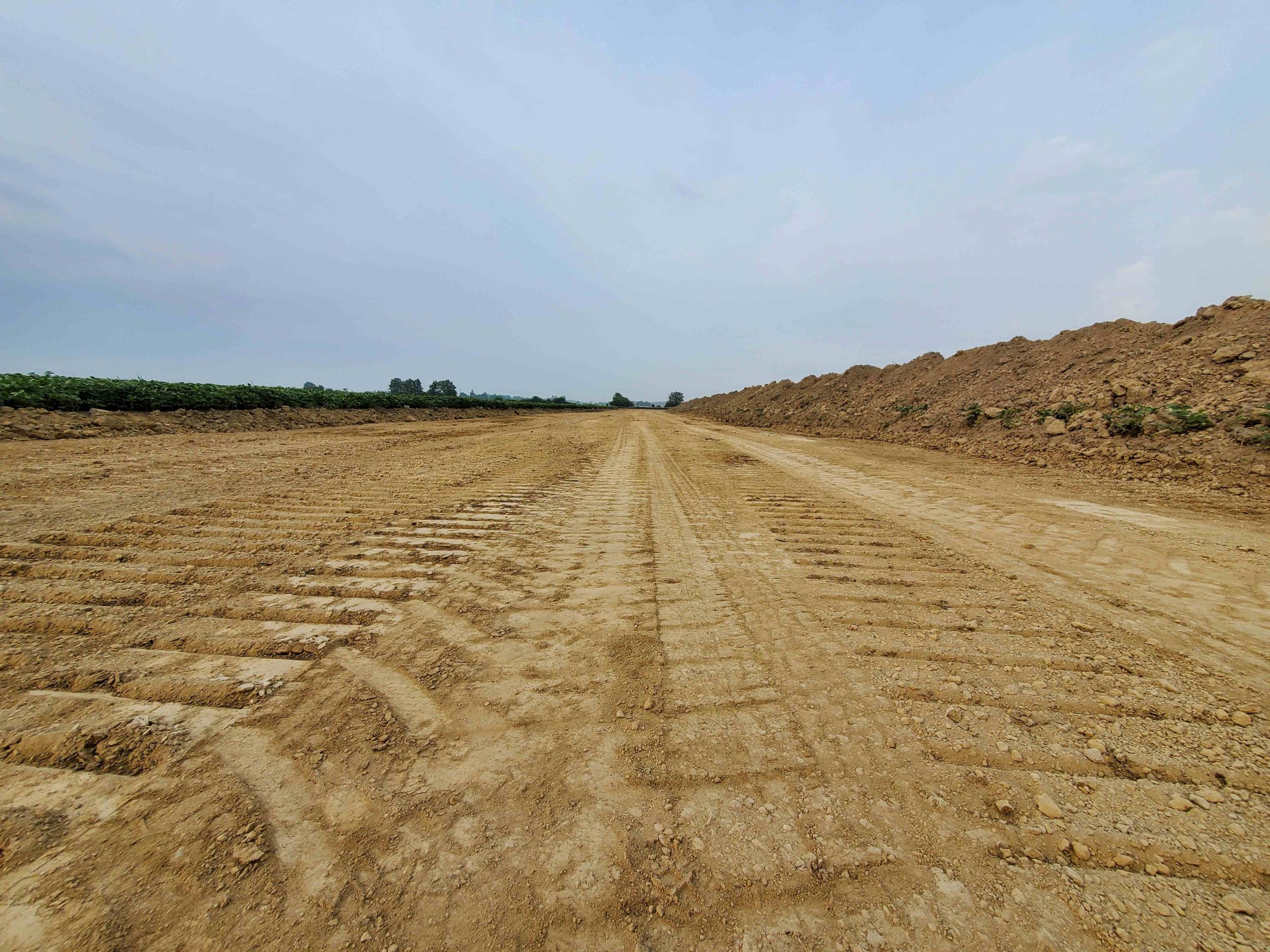 Custom earthworks, land clearing, and road building project in Hamilton, showcasing a professional and clean job site