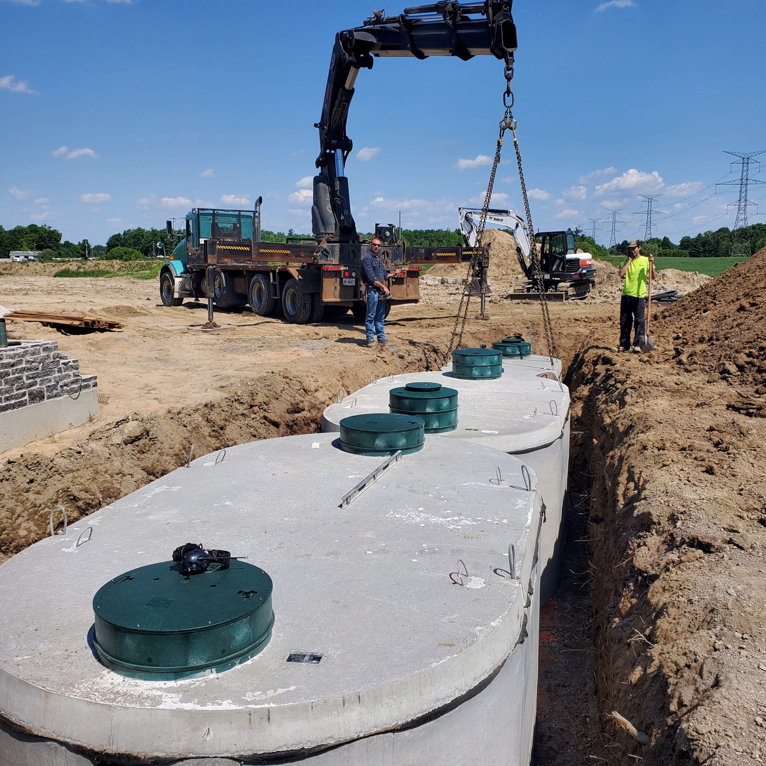 Installation of advanced Bionest treatment tanks in a large residential septic system in Hamilton