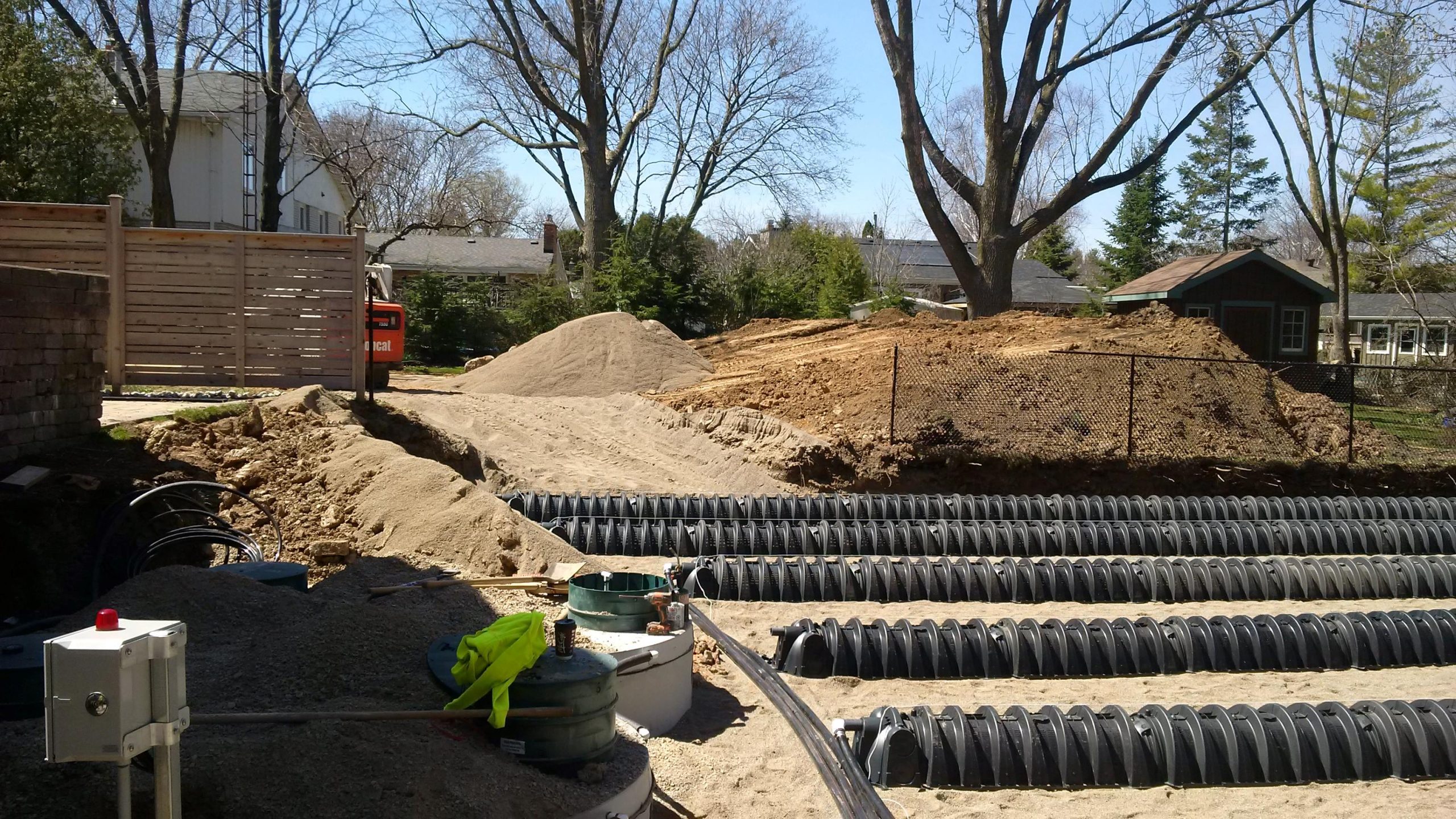 Shallow buried trench septic bed with advanced treatment technology in Burlington, Ontario