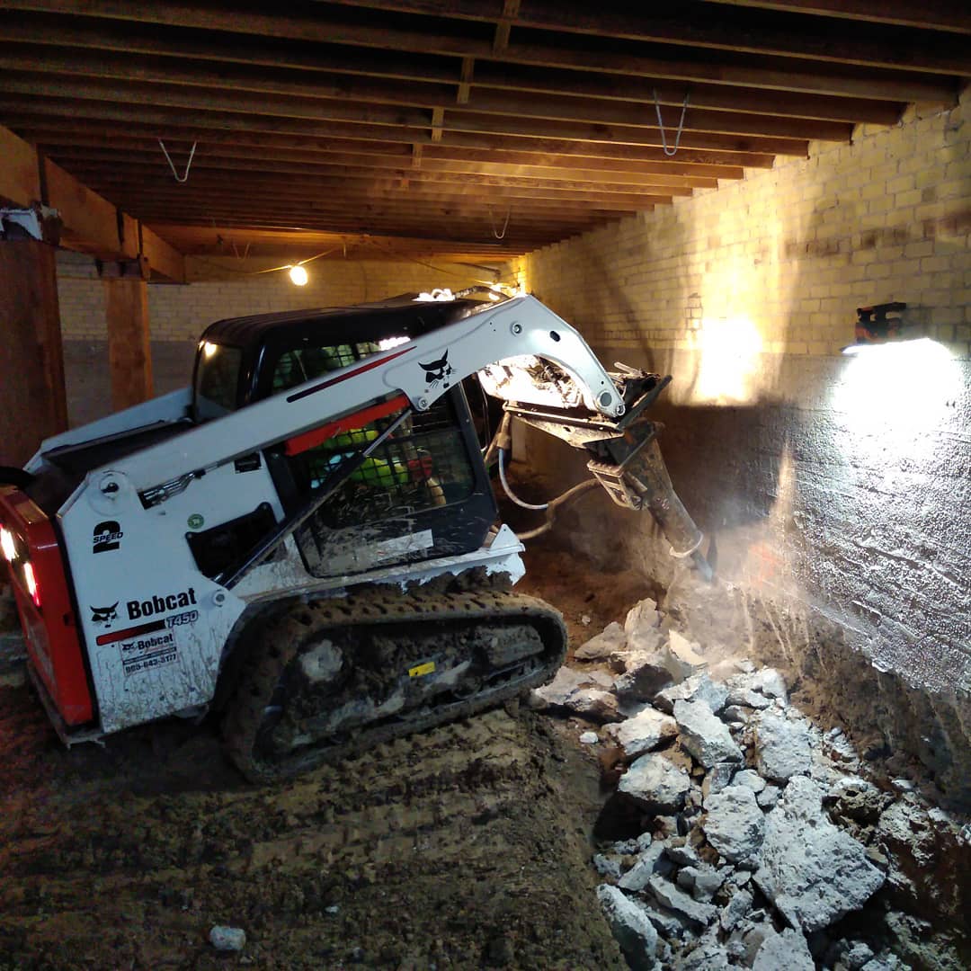 Alpha Ex demolishing concrete in a variety of situations in London